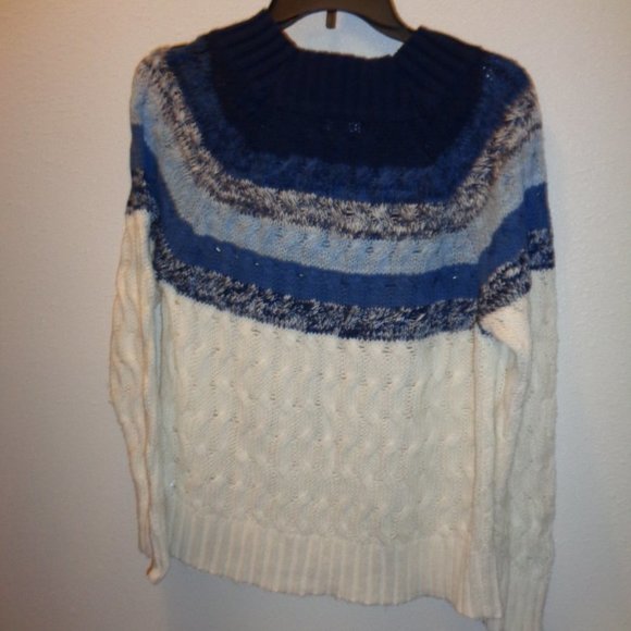CHAPS Sweater Size Large Blue & White - Picture 6 of 9